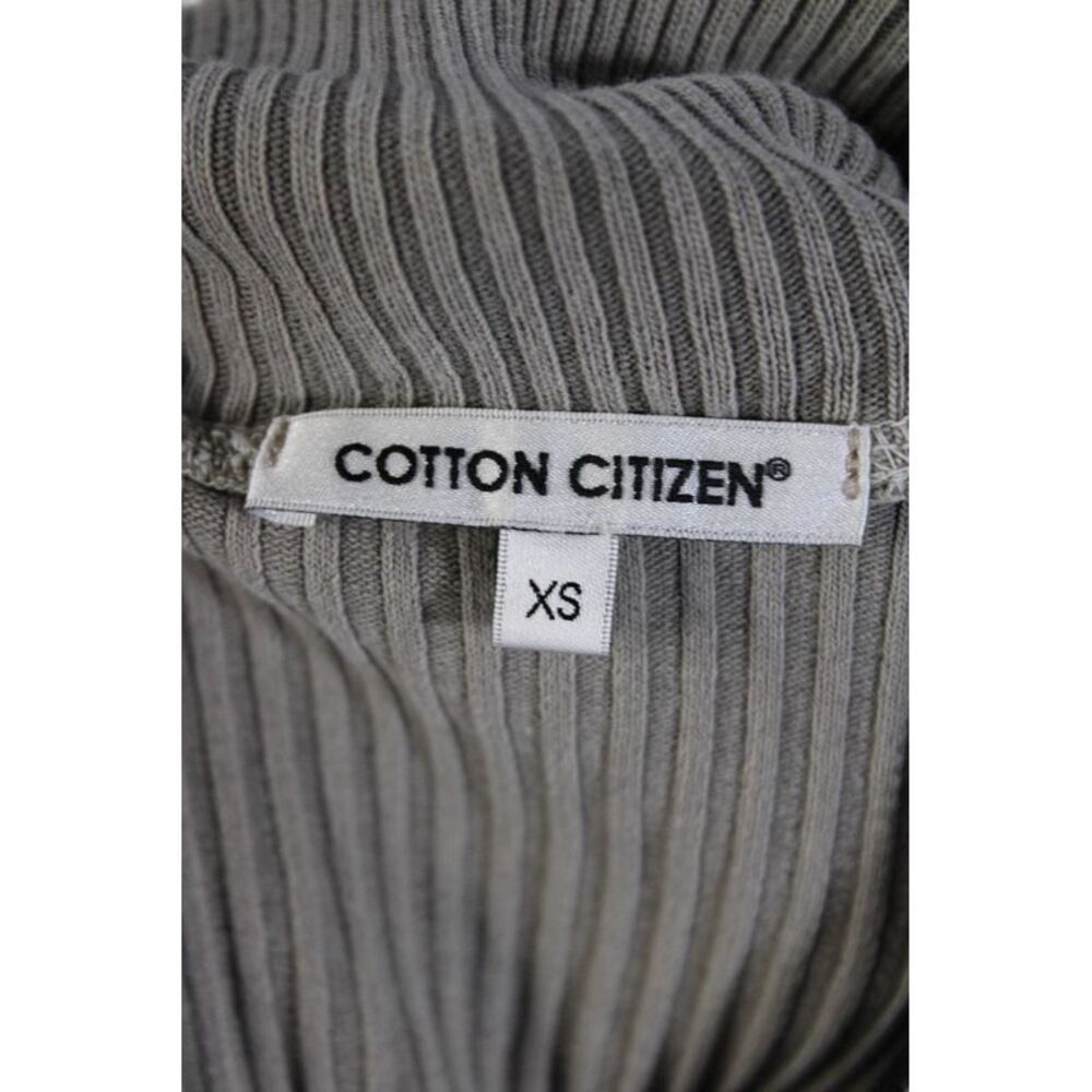 Cotton Citizen Womens Half Zip Ribbed Mock Neck Sweatshirt Brown Size XS - Picture 5 of 7